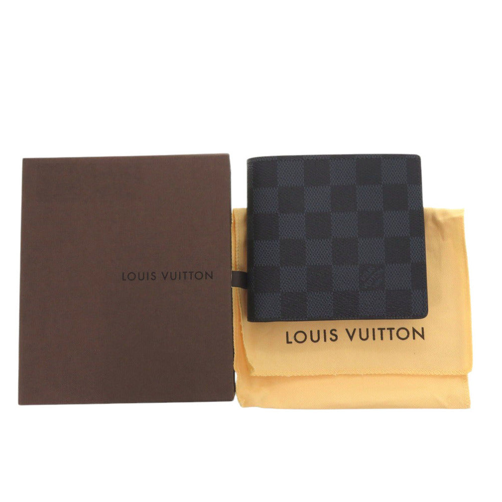 未使用 ルイ ヴィトン ポルトフォイユマルコ N63213 ダミエコバルト ネイビー 二つ折り財布 LV 0467【中古】LOUIS VUITTON