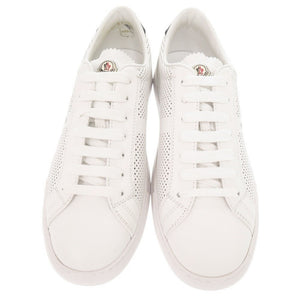 未使用品 モンクレール NEW MONACO ニューモナコ パンチング サイズ42 レザー ホワイト ブラック スニーカー 0480【中古】MONCLER メンズ
