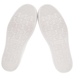 未使用品 モンクレール NEW MONACO ニューモナコ パンチング サイズ42 レザー ホワイト ブラック スニーカー 0480【中古】MONCLER メンズ