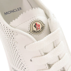 未使用品 モンクレール NEW MONACO ニューモナコ パンチング サイズ42 レザー ホワイト ブラック スニーカー 0480【中古】MONCLER メンズ