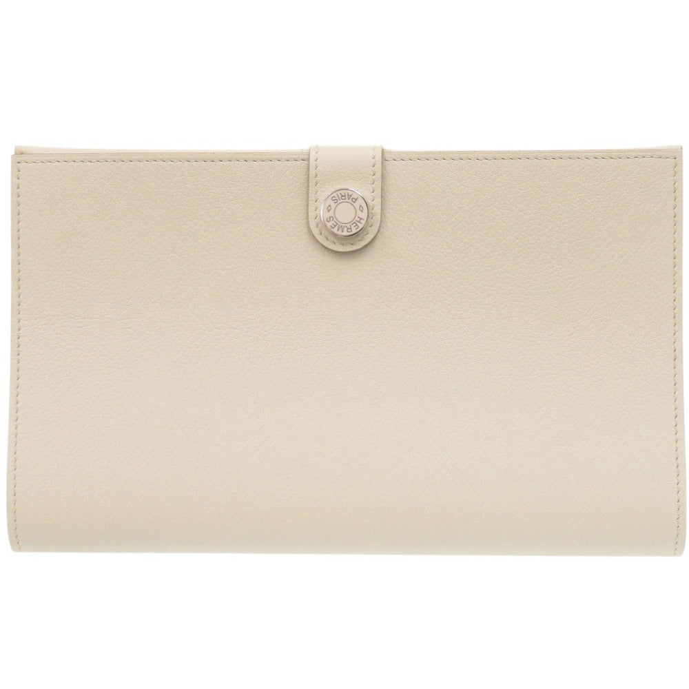 新品同様 エルメス R.M.S トゥタンマン エバーカラー ナタ シルバー金具 W刻印(2024年製) 長財布 長札入れ 白 0486【中古】HERMES