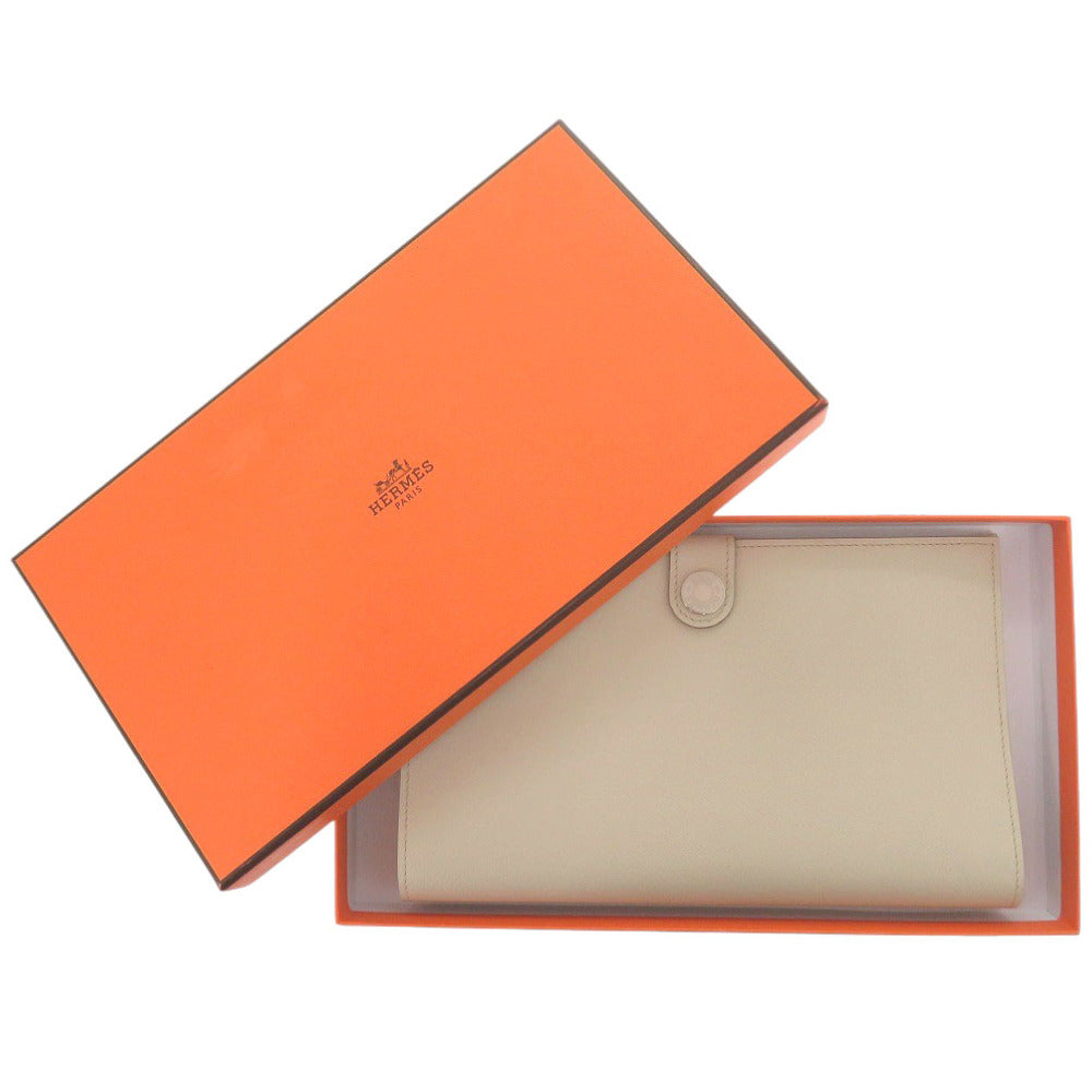 新品同様 エルメス R.M.S トゥタンマン エバーカラー ナタ シルバー金具 W刻印(2024年製) 長財布 長札入れ 白 0486【中古】HERMES