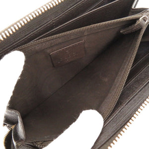 美品 グッチ GGスプリーム 307982 ベージュ ラウンドファスナー 長財布 0498【中古】GUCCI
