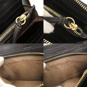 美品 クロエ パラティ レザー ブラック ラウンドファスナー 長財布 黒 0503【中古】Chloe