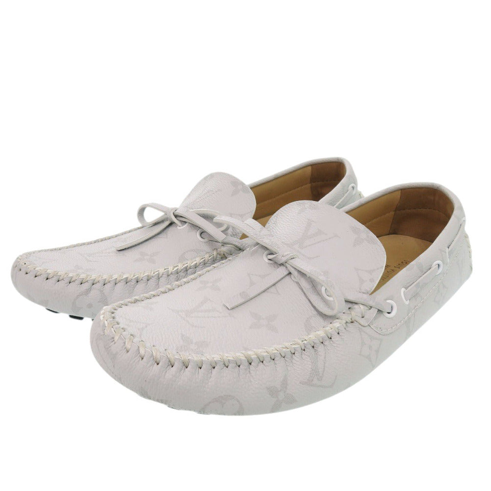 美品 ルイ ヴィトン ドライビングシューズ アリゾナライン モカシン 26cm モノグラム レザー グレー LV 0512【中古】LOUIS VUITTON