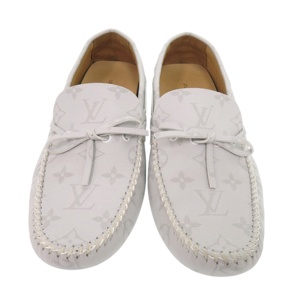 美品 ルイ ヴィトン ドライビングシューズ アリゾナライン モカシン 26cm モノグラム レザー グレー LV 0512【中古】LOUIS VUITTON