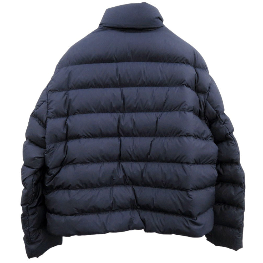 新品同様 プラダ クロップド テクニカルファブリック フード付き ダウンジャケット ネイビー 0513【中古】PRADA