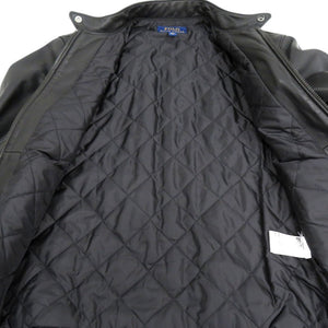 美品 ポロ ラルフローレン シングルライダースジャケット ラムレザー ブラック 0514【中古】POLO RALPH LAUREN