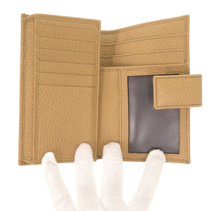 新品同様 グッチ 363420 レザー ブラウンベージュ系 三つ折り財布 札入れ 0524【中古】GUCCI