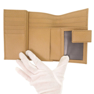 新品同様 グッチ 363420 レザー ブラウンベージュ系 三つ折り財布 札入れ 0524【中古】GUCCI