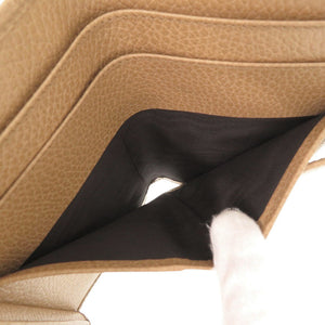 新品同様 グッチ 363420 レザー ブラウンベージュ系 三つ折り財布 札入れ 0524【中古】GUCCI