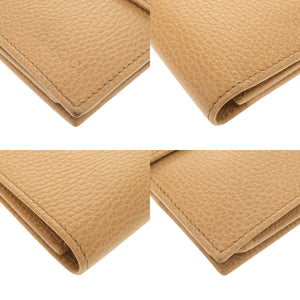 新品同様 グッチ 363420 レザー ブラウンベージュ系 三つ折り財布 札入れ 0524【中古】GUCCI