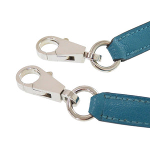 美品 エルメス シェーブル ターコイズ ショルダーストラップ 青 0551【中古】HERMES