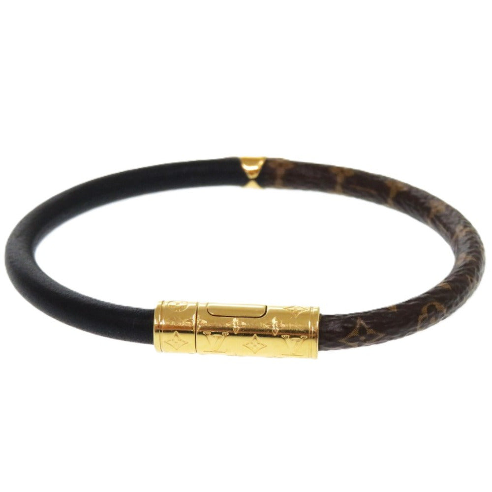 美品 ルイ ヴィトン デイリー コンフィデンシャル モノグラム フラワー M8277F モノグラムキャンバス パテントカーフレザー ノワール LV 黒 ブレスレット 0565【中古】LOUIS VUITTON