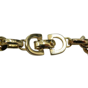 ディオール CDロゴ ネックレス ラインストーン 80s 90s ゴールド 0575【中古】Dior