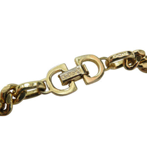 ディオール CDロゴ ネックレス ラインストーン 80s 90s ゴールド 0575【中古】Dior