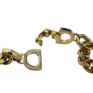 ディオール CDロゴ ネックレス ラインストーン 80s 90s ゴールド 0575【中古】Dior