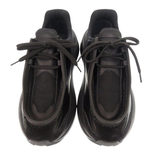 未使用品 プラダ システム 1E492N サイズ38 レザー スエード ブラック スニーカー 黒 0579【中古】PRADA