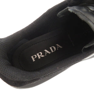 未使用品 プラダ システム 1E492N サイズ38 レザー スエード ブラック スニーカー 黒 0579【中古】PRADA