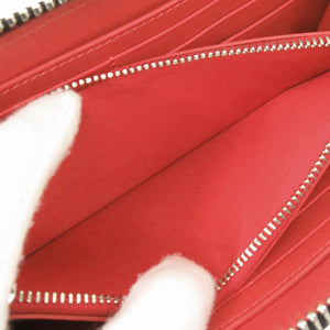 美品 クリスチャンルブタン Panettone レザー ホワイト レッド ラウンドファスナー 長財布 0588【中古】Christian Louboutin