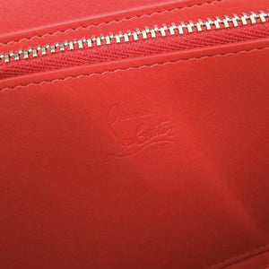 美品 クリスチャンルブタン Panettone レザー ホワイト レッド ラウンドファスナー 長財布 0588【中古】Christian Louboutin