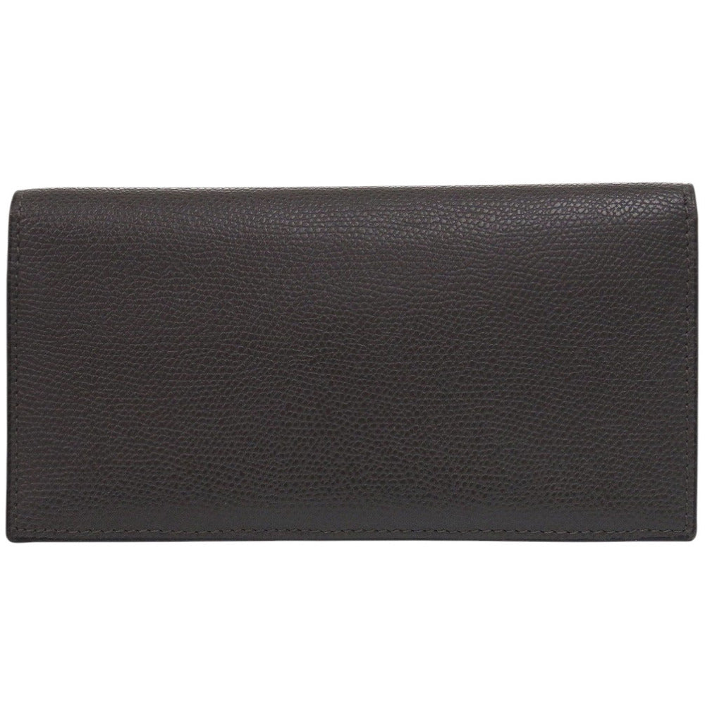 美品 ヴァレクストラ レザー ブラック 長札入れ 長財布 黒 0594【中古】Valextra