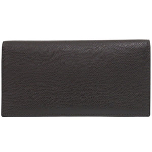 美品 ヴァレクストラ レザー ブラック 長札入れ 長財布 黒 0594【中古】Valextra