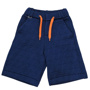 未使用 フェンディ キッズ JMF267A7LN ズッカ柄 ポリエステル コットンショートパンツ ネイビー パンツ 0599【中古】FENDI