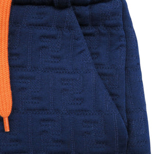 未使用 フェンディ キッズ JMF267A7LN ズッカ柄 ポリエステル コットンショートパンツ ネイビー パンツ 0599【中古】FENDI