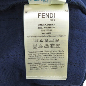 未使用 フェンディ キッズ JMF267A7LN ズッカ柄 ポリエステル コットンショートパンツ ネイビー パンツ 0599【中古】FENDI