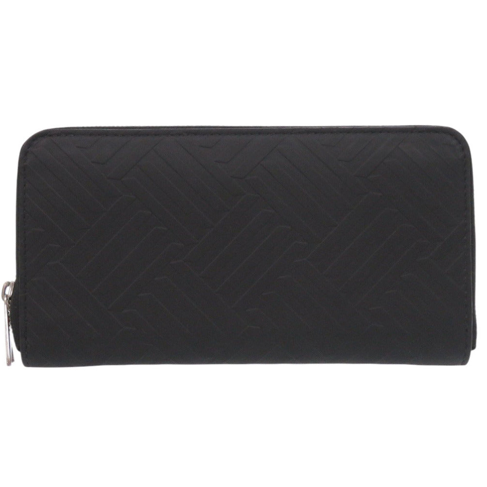 美品 ボッテガヴェネタ ラウンドファスナー デボスイントレチャート 593217 ラバー ブラック 長財布 黒 0608【中古】BOTTEGAVENETA