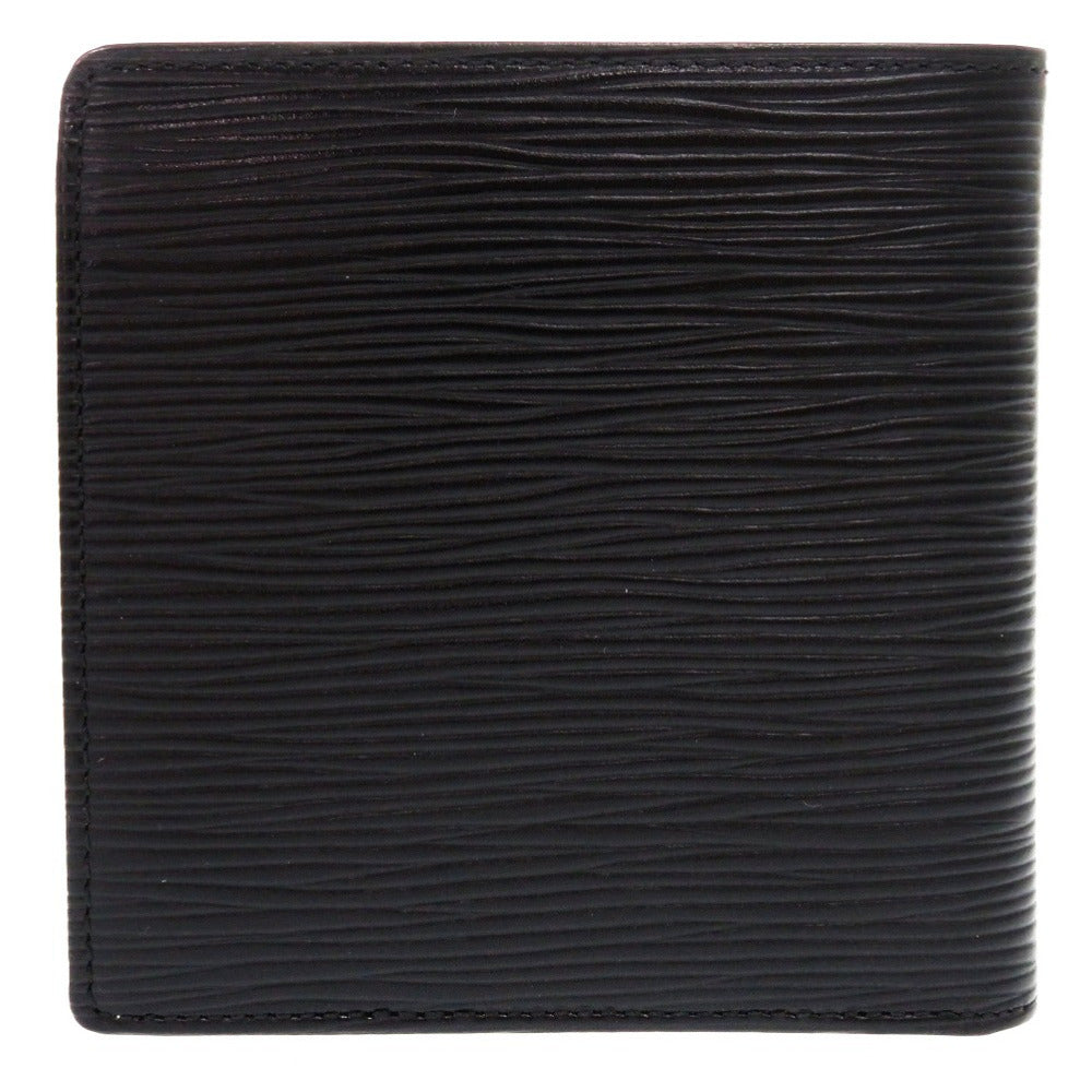 美品 ルイ ヴィトン ポルトフォイユ マルコ レザー ノワール LV 黒 二つ折り財布 0656【中古】LOUIS VUITTON