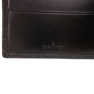 美品 ルイ ヴィトン ポルトフォイユ マルコ レザー ノワール LV 黒 二つ折り財布 0656【中古】LOUIS VUITTON