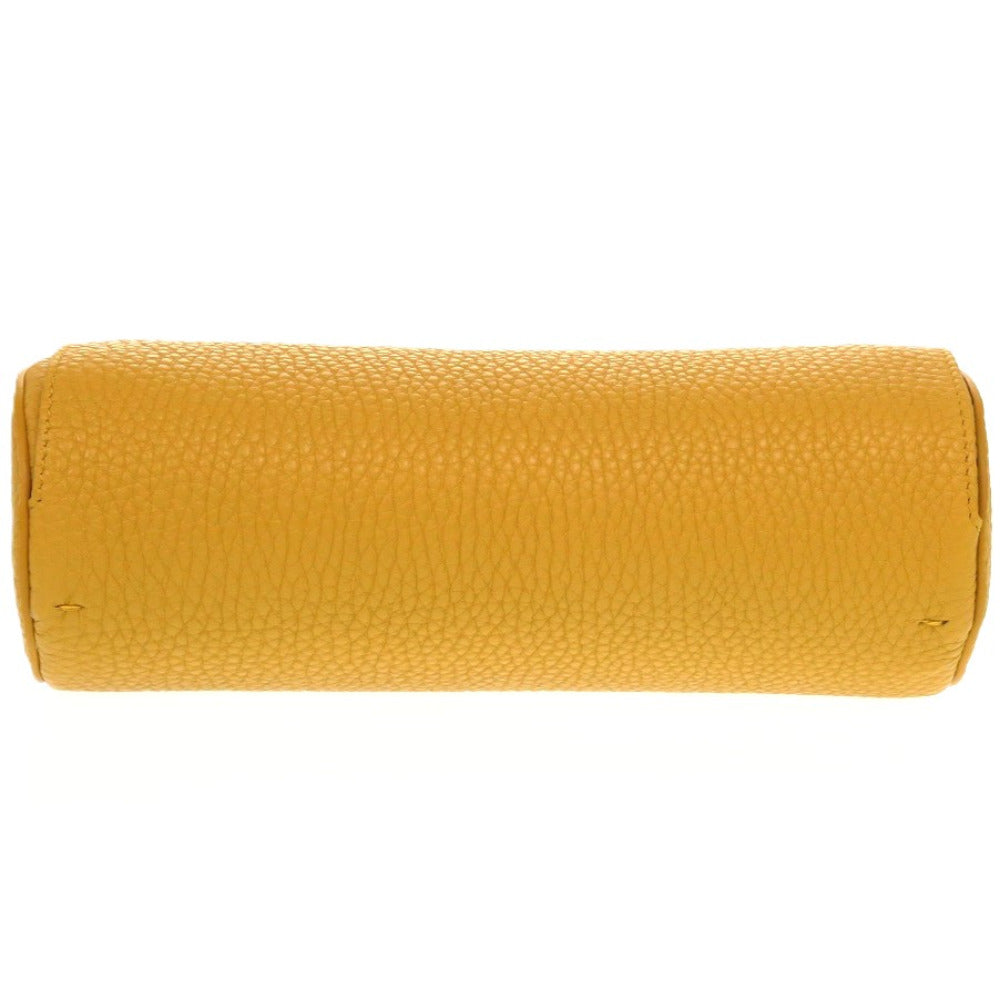 新品同様 フェンディ バッグ レザー イエロー 時計ケース 黄 ポーチ 0659【中古】FENDI