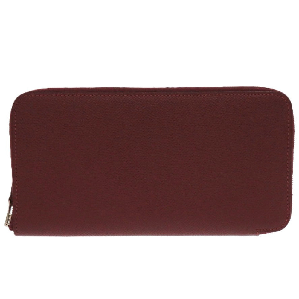 美品 エルメス アザップ シルクイン ヴォーエプソン シルク ルージュアッシュ X刻印 赤 長財布 0660【中古】HERMES