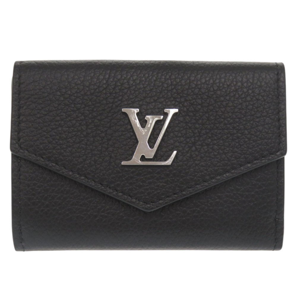 美品 ルイ ヴィトン ポルトフォイユ ロックミニ M63921 カーフレザー ノワール 三つ折り財布 黒 LV 0666【中古】LOUIS VUITTON
