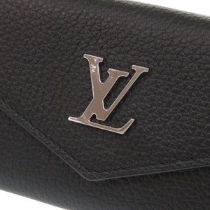 美品 ルイ ヴィトン ポルトフォイユ ロックミニ M63921 カーフレザー ノワール 三つ折り財布 黒 LV 0666【中古】LOUIS VUITTON