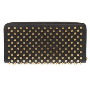 新品同様 クリスチャンルブタン Panettone パネトーネ レザー ブラック ゴールド ラウンドファスナー 長財布 黒 0668【中古】Christian Louboutin