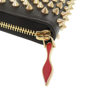 新品同様 クリスチャンルブタン Panettone パネトーネ レザー ブラック ゴールド ラウンドファスナー 長財布 黒 0668【中古】Christian Louboutin