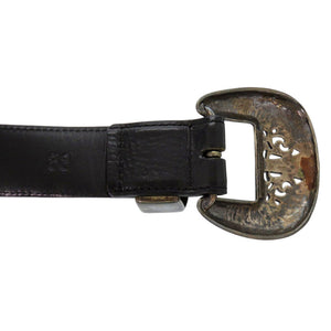 クロムハーツ クラシック3PC CLASSIC レザー シルバー925 ブラック ベルト 黒 0670【中古】CHROME HEARTS