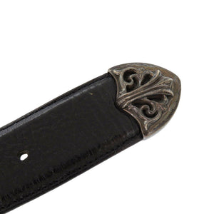 クロムハーツ クラシック3PC CLASSIC レザー シルバー925 ブラック ベルト 黒 0670【中古】CHROME HEARTS