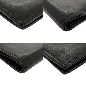 エルメス ヴォーエバーグレイン ブラック カードケース 黒 0684【中古】HERMES