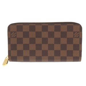 新品同様 ルイ ヴィトン ジッピーウォレット ダミエ N41661 ブラウン ラウンドファスナー 長財布 LV 0704【中古】LOUIS VUITTON