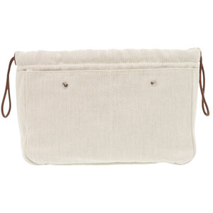 新品同様 エルメス フールビ 25 バッグインバッグ コットン ベージュ シルバー金具 D刻印(2019年製) ポーチ 0711【中古】HERMES