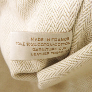 新品同様 エルメス フールビ 25 バッグインバッグ コットン ベージュ シルバー金具 D刻印(2019年製) ポーチ 0711【中古】HERMES