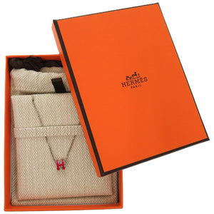 新品同様 エルメス ペンダント ミニ ポップアッシュ ポップH メタル ローズメキシコ ネックレス 0713【中古】HERMES