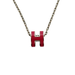 新品同様 エルメス ペンダント ミニ ポップアッシュ ポップH メタル ローズメキシコ ネックレス 0713【中古】HERMES