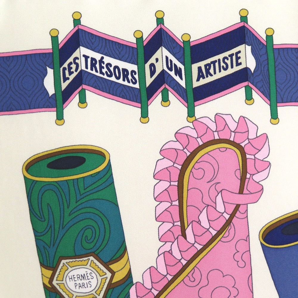 新品同様 エルメス カレ90 Les tresors d'un Artiste ある画家の宝物 シルク マルチカラー スカーフ 0717【中古】HERMES