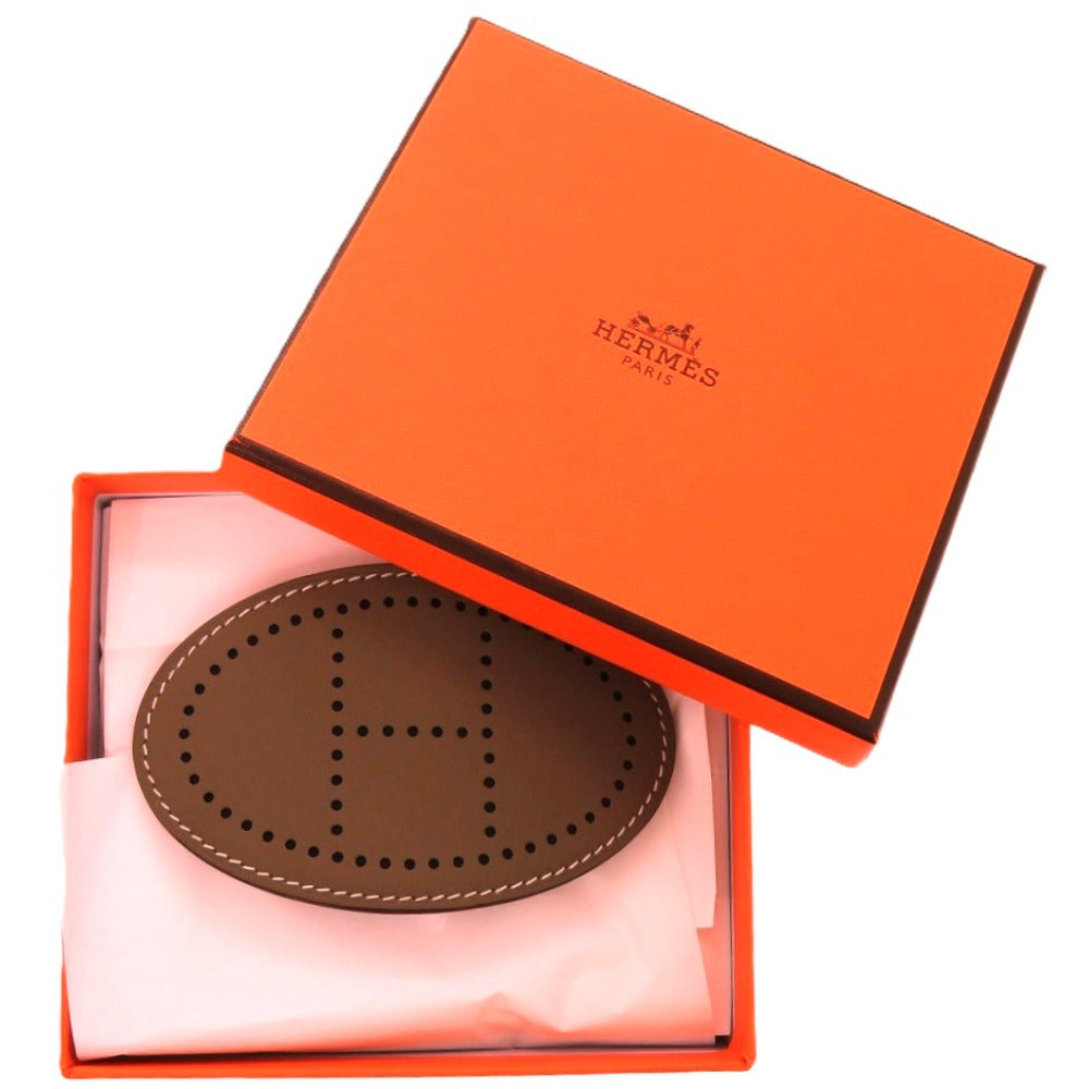未使用品 エルメス エヴリン H251054G 0MTU ヴォースイフト エトゥープ 茶 バレッタ 0718【中古】HERMES エトープ