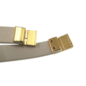 美品 イヴ サンローラン オピウム ダブルループ ブレスレット 646558 レザー ホワイト 0736【中古】YVES SAINT LAURENT